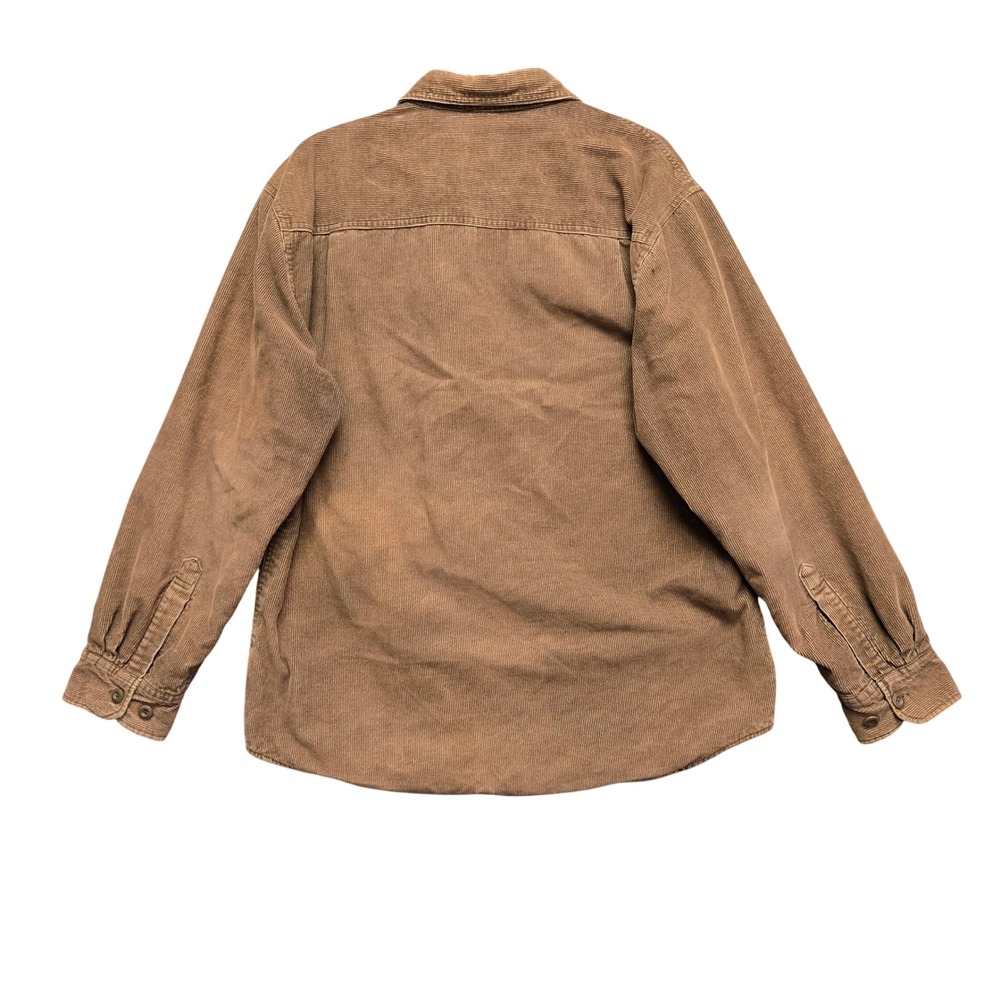 Vintage Distressed Corduroy Shirt Flannel Lined Gorpcore Earth Brown Rustic - Picture 3 of 10